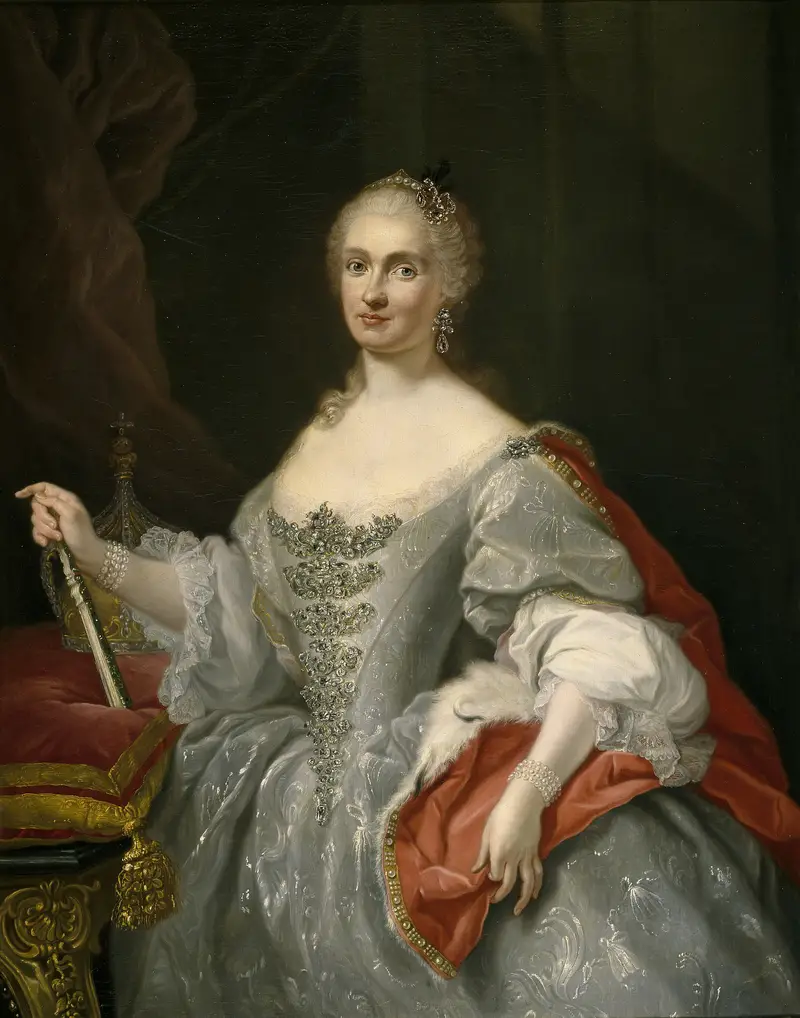 Maria Amalia, puternica regină a Spaniei, în onoarea căreia a fost pictată Apoteoza monarhiei spaniole