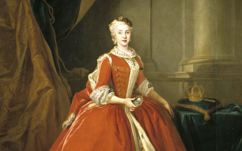 Maria Amalia, puternica regină a Spaniei, în onoarea căreia a fost pictată Apoteoza monarhiei spaniole